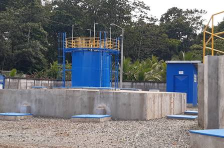 Fotografía de la planta de tratamiento en la comunidad de Limón 2000 en Limón centro.